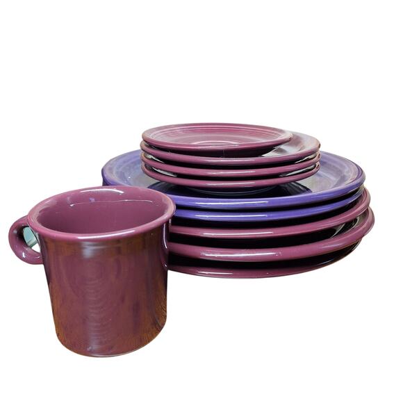 Fiestaware lot vintage huge lot of 14 dinner plates cereal bowls mug salad plate - Picture 3 of 13